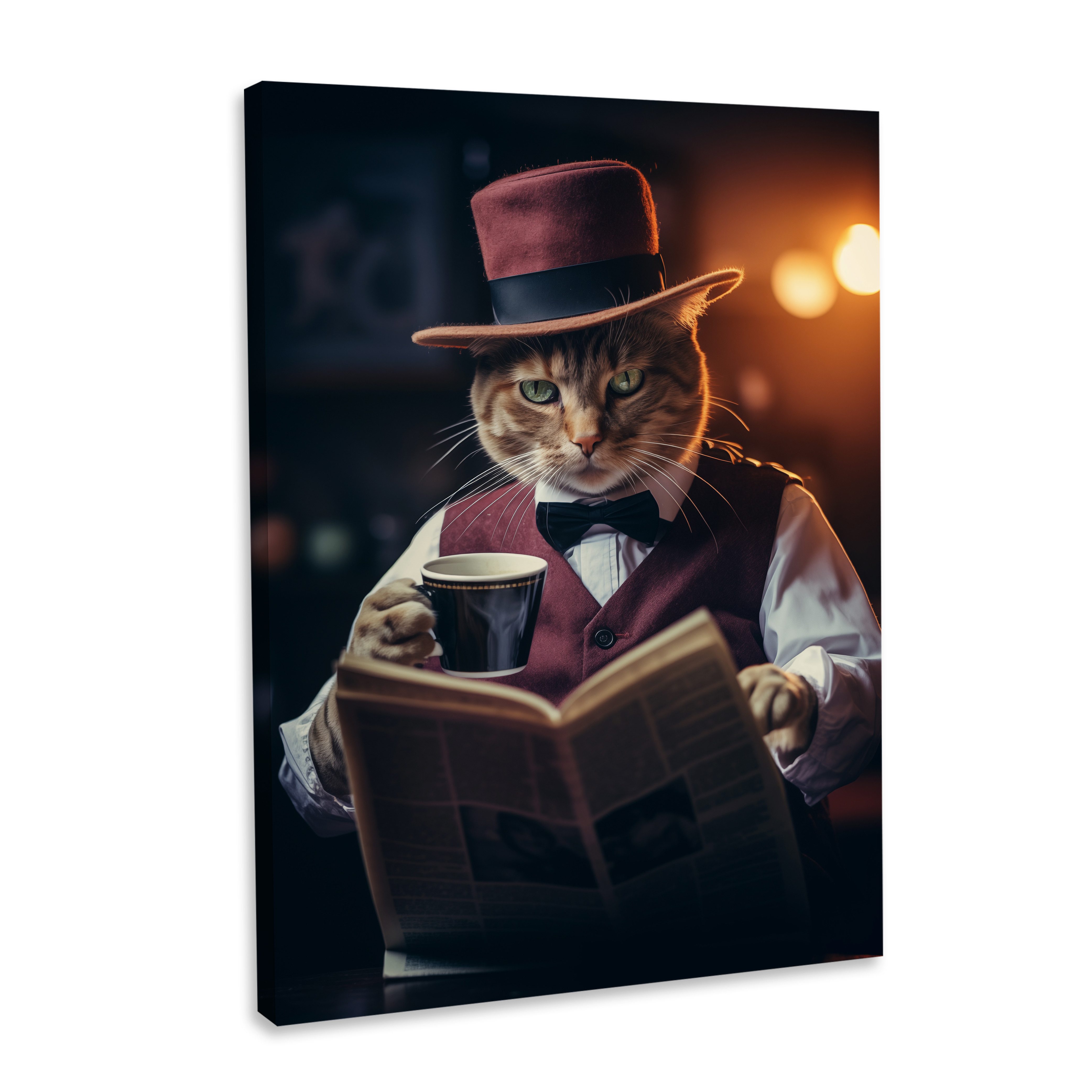 Hustling Sharks Eckleinwandbild Katze-Bild als XXL Leinwandbild "Mr. Cat lll" - exklusives Tierbild, in 7 unterschiedichen Größen verfügbar