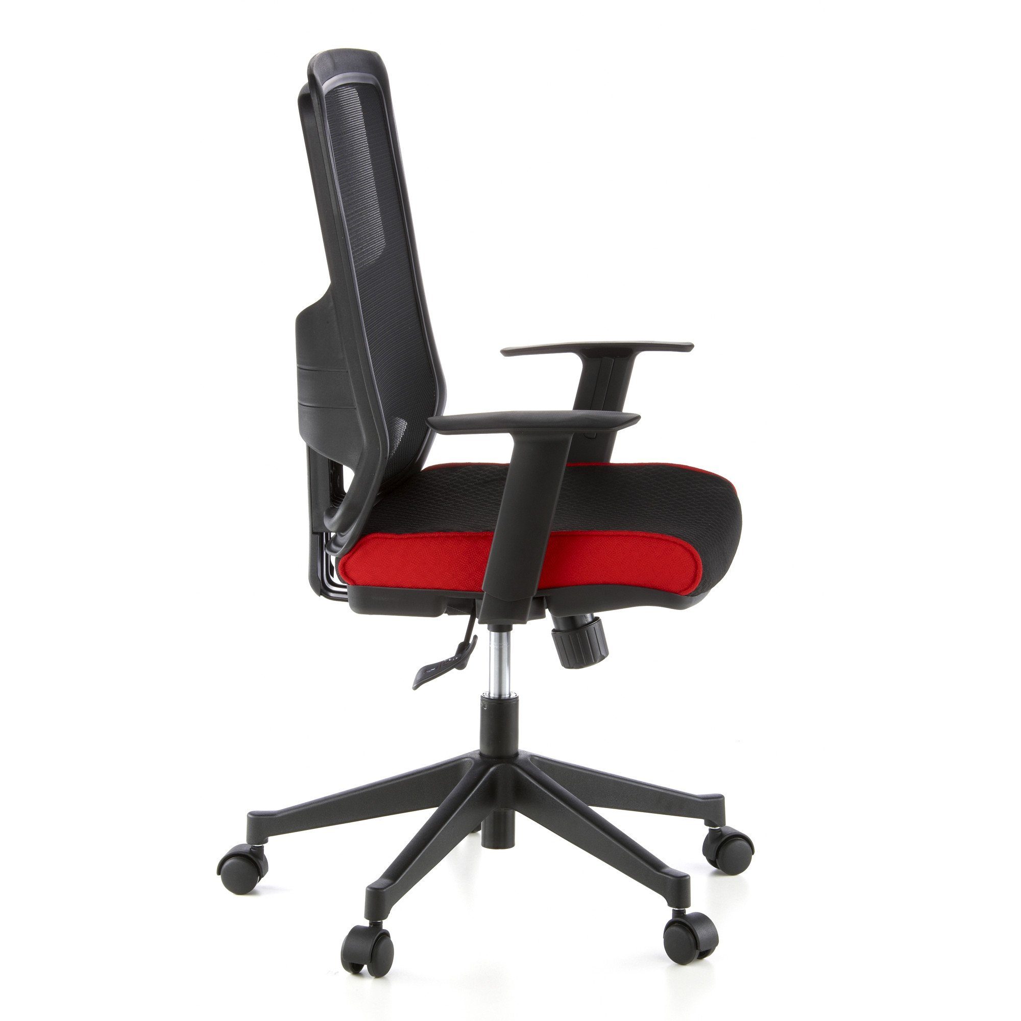 Stoff (1 ergonomisch OFFICE Profi Drehstuhl LAVITA St), hjh Schreibtischstuhl Bürostuhl Schwarz/Rot