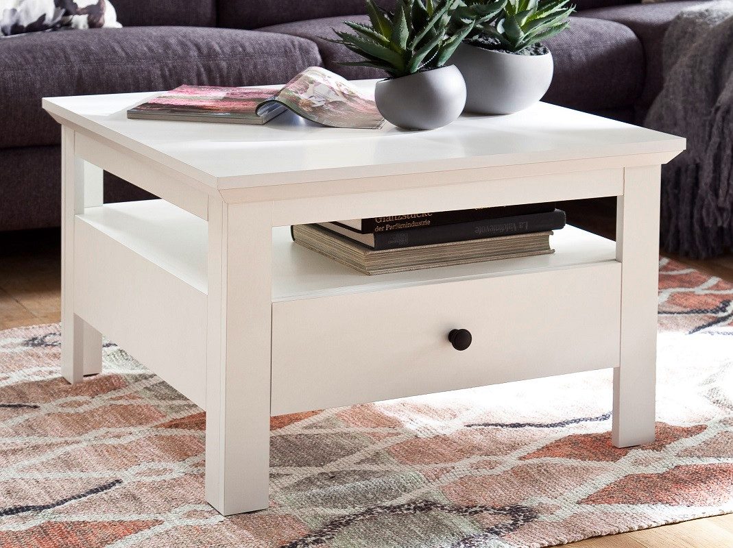 trendteam Couchtisch Couchtisch Baxter, Landhausstil, weiß, 70x70 cm (no-Se günstig online kaufen