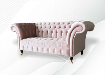 JVmoebel Chesterfield-Sofa, Chesterfield Rosa Stoff Wohnzimmer Design Couchen Polster Sofa