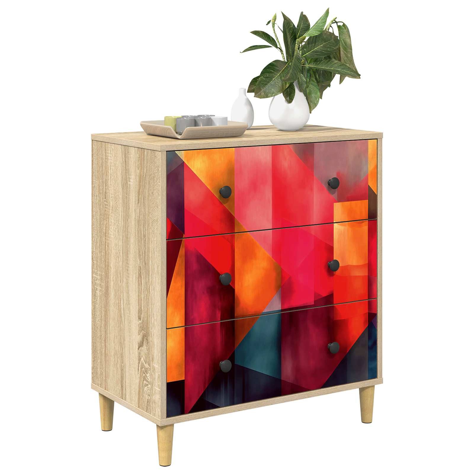 vidaXL Kommode 66 x 36,5 x 75 cm Kommode Schubladenschrank Sideboard HEESCH Farbenblo