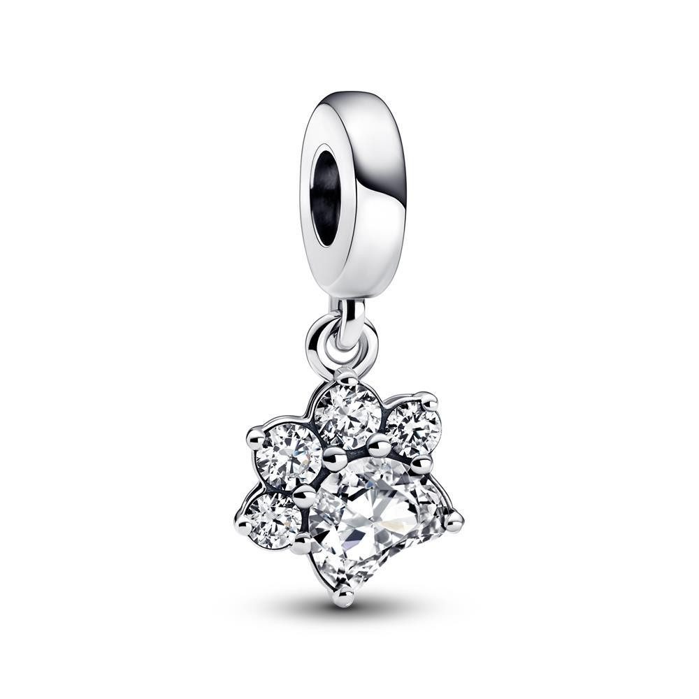 Charm-Einhänger Pandora Paw sterling silver dangle with clear cubic zirconia 792247C01