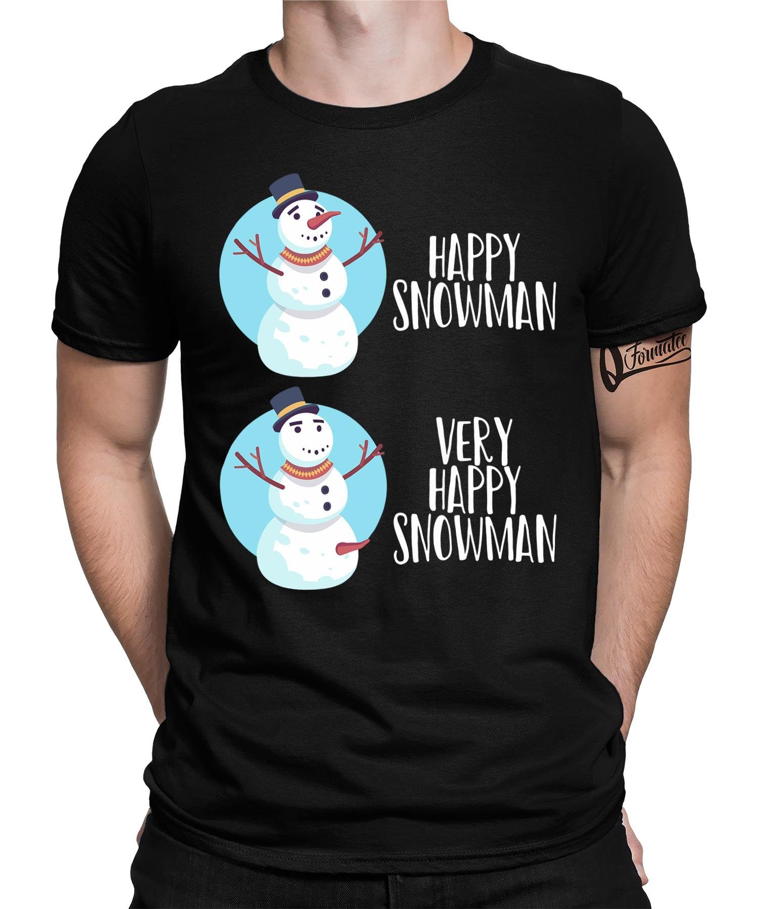 Quattro Formatee Kurzarmshirt Happy Snowman Very Happy Snowman Herren T-Shirt (1-tlg)