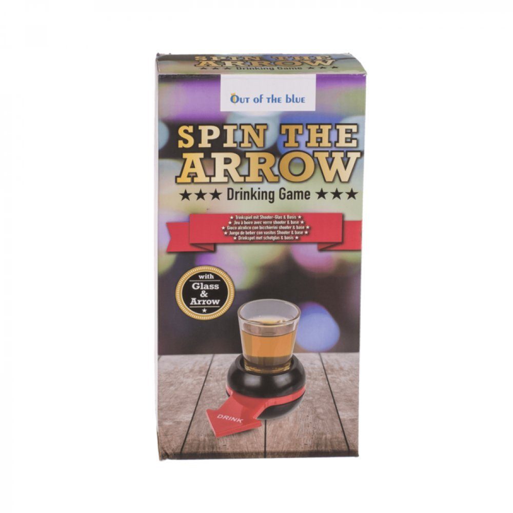 Out of the Blue Spiel Trinkspiel Spin the Arrow mit Shooter-Glas
