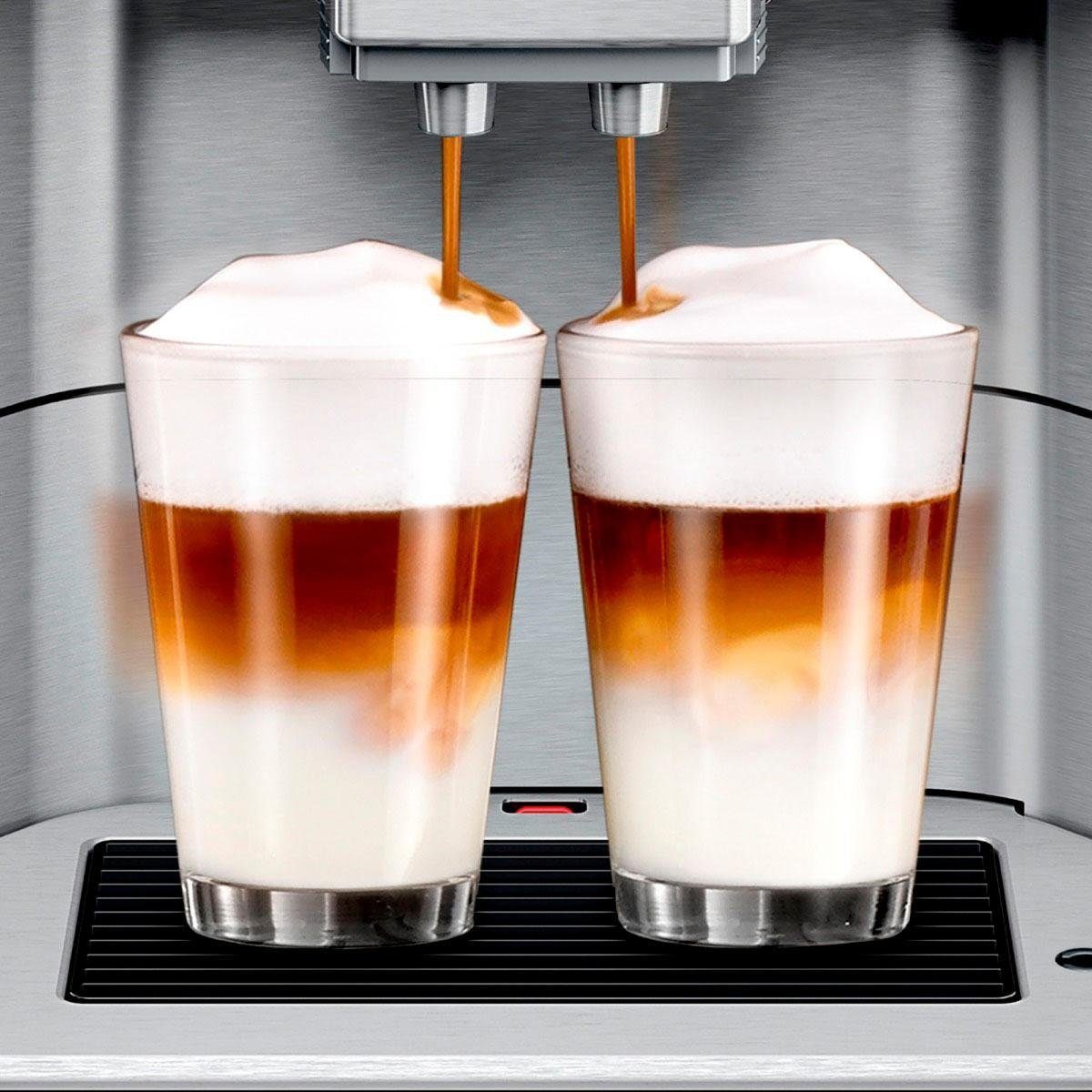SIEMENS Kaffeevollautomat gleichzeitig, EQ.6 TE657503DE, beleuchtetes Profile, Tassenpodest plus s700 2 Tassen 4