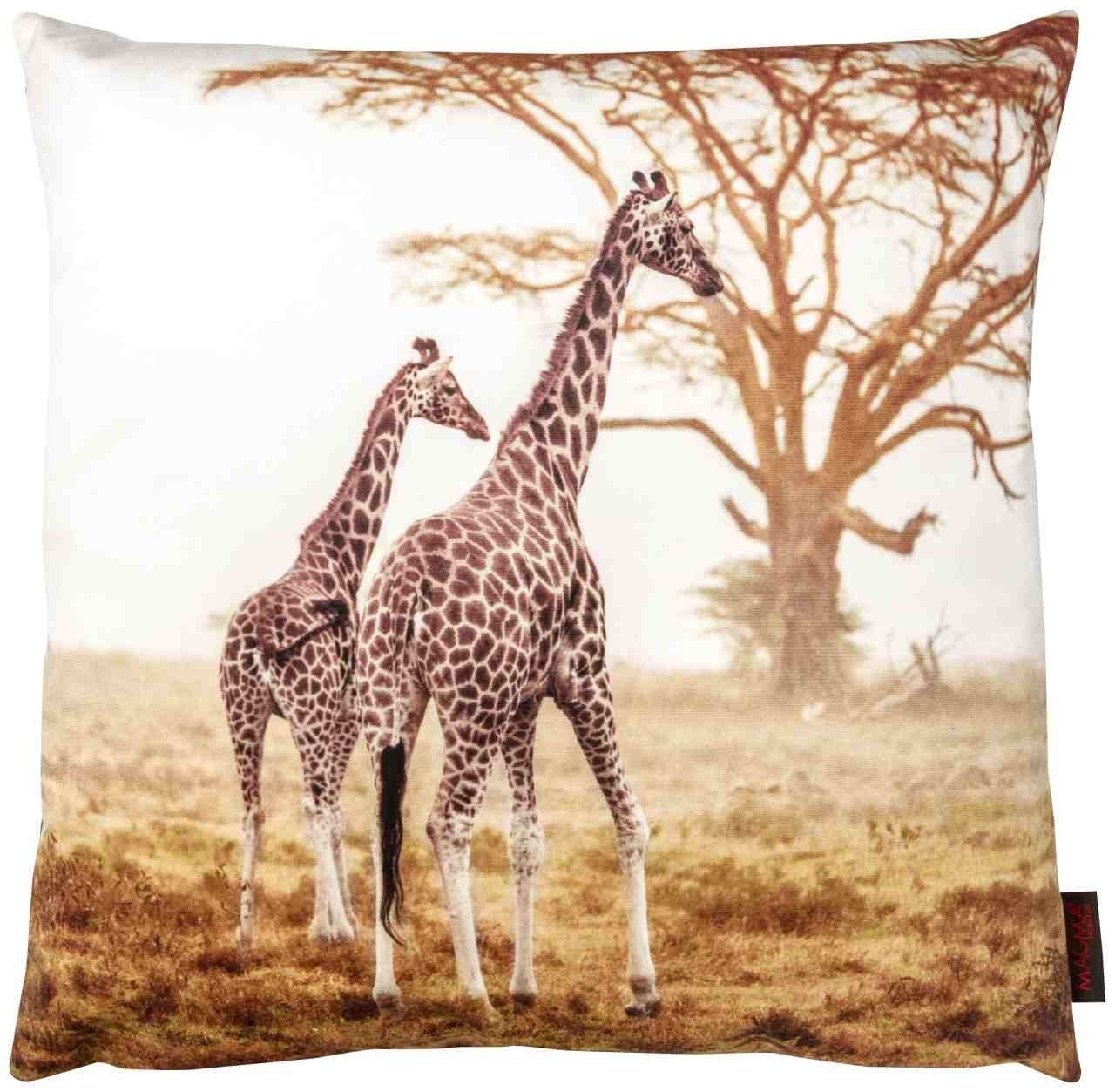 Magma Dekokissen Magma Kissen mit Füllung 50x50 cm Tiere Safari Giraffe