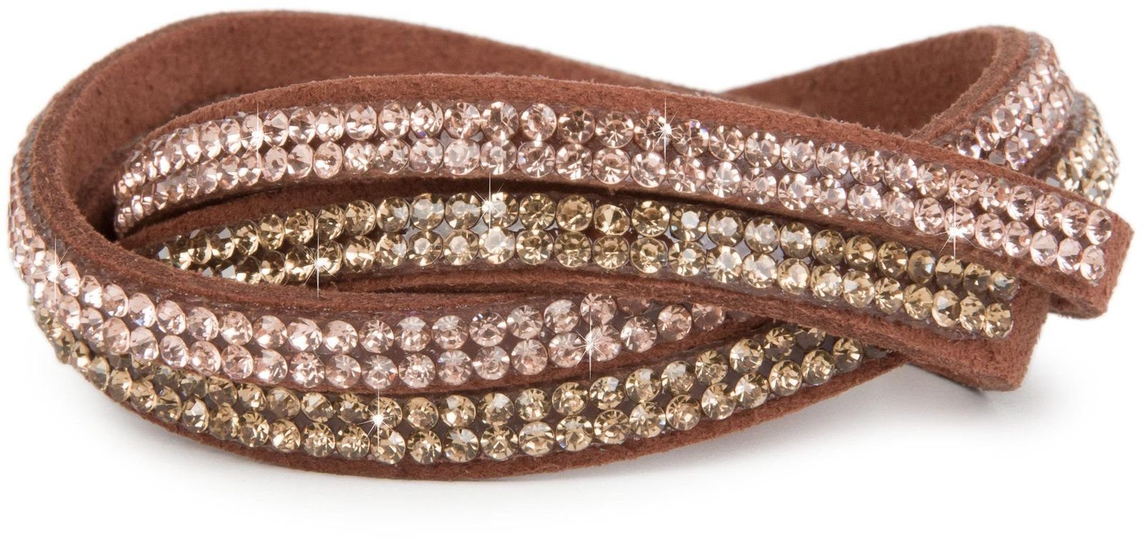 styleBREAKER Wickelarmband Strass Wickelarmband 2x2 Reihig günstig online kaufen
