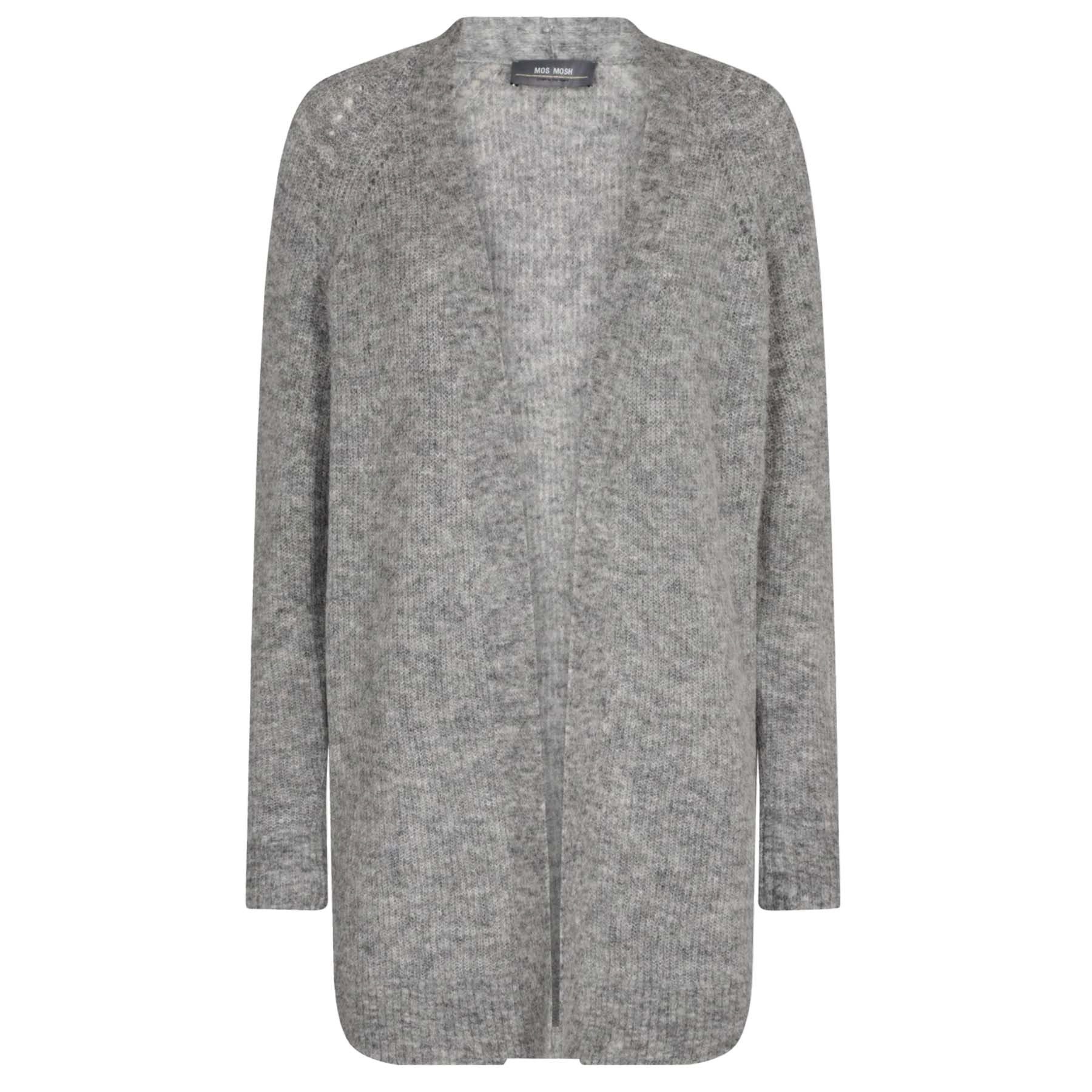 Mos Mosh Cardigan MOS MOSH Cardigan THORA LONG mit Alpaka - Grey Melange