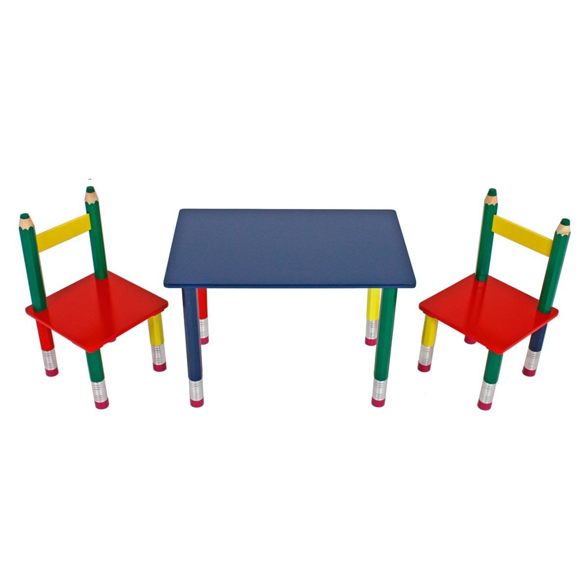 colourliving Kindersitzgruppe Kindertischgruppe Bleistift bunt - farbenfrohes Kindermöbel Set, originelles Bleistift-Design mit kinderfreundlicher Sitzhöhe