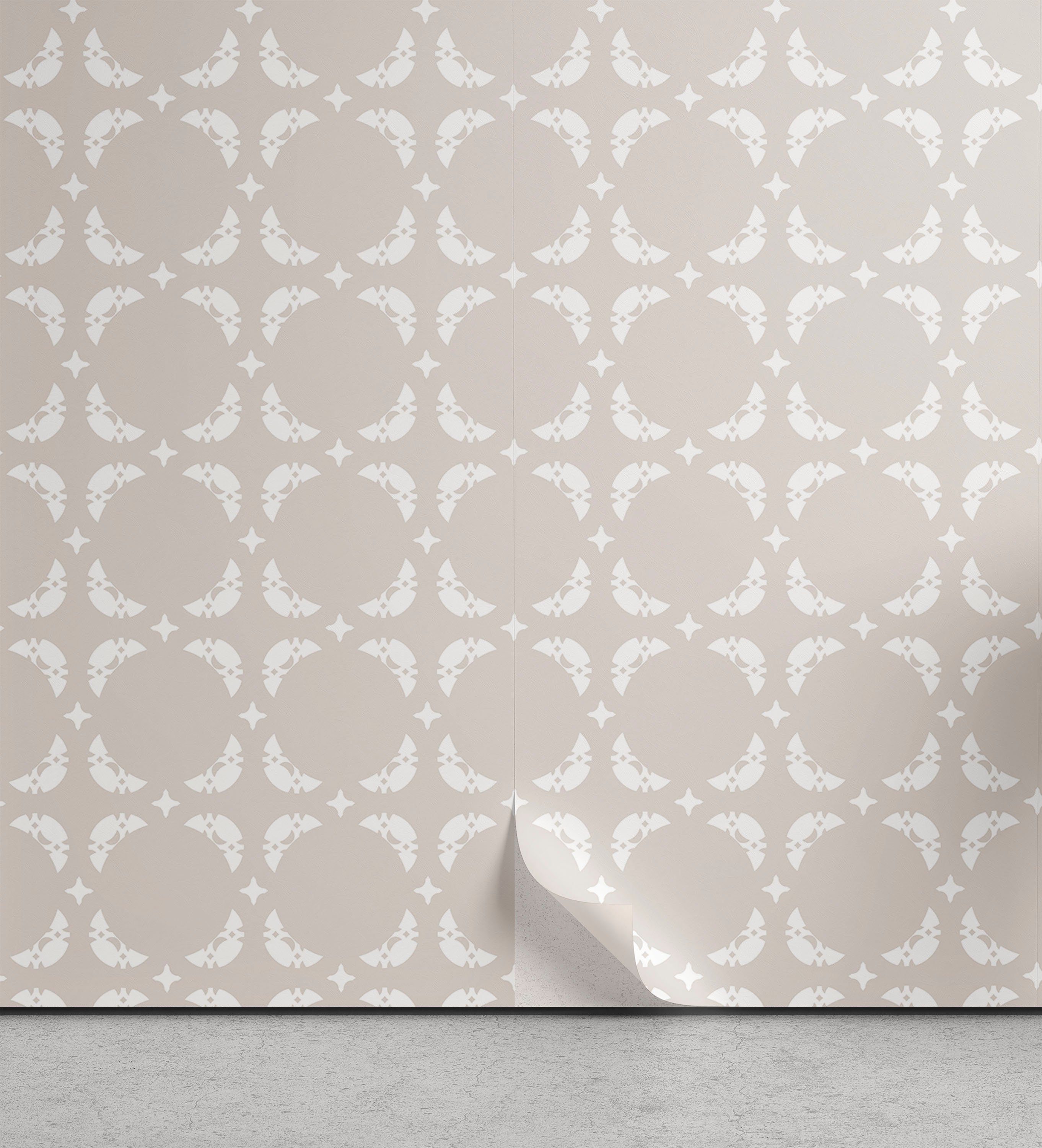 Abakuhaus Vinyltapete selbstklebendes Wohnzimmer Küchenakzent, Pastell Neutral Getönten Crescent Kunst
