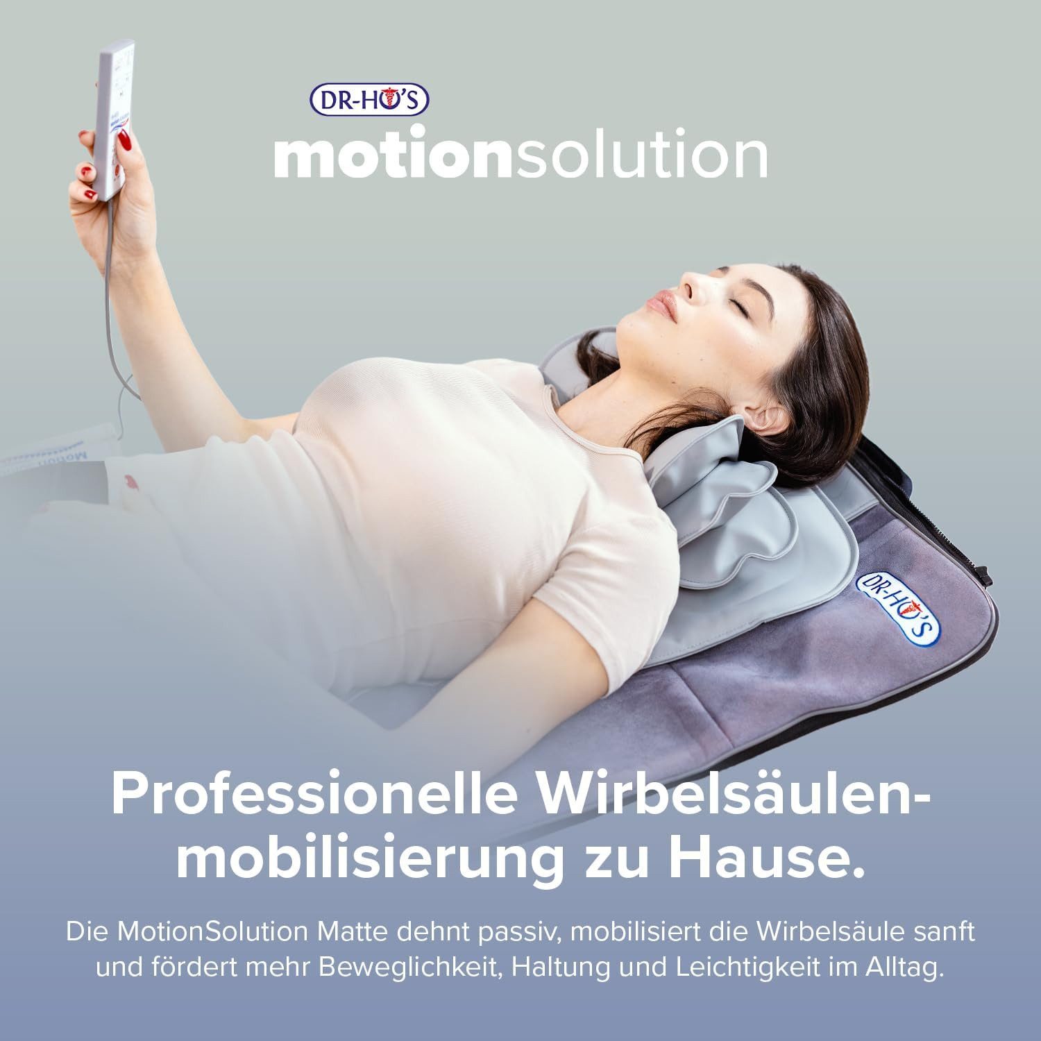 DR-HO'S Massagematte MotionSolution Ganzkörper-Stretch- und Entspannungsmatte, mit Wärmefunktion für Rücken und Wirbelsäule, 4 Programme und 3 Körperzonen