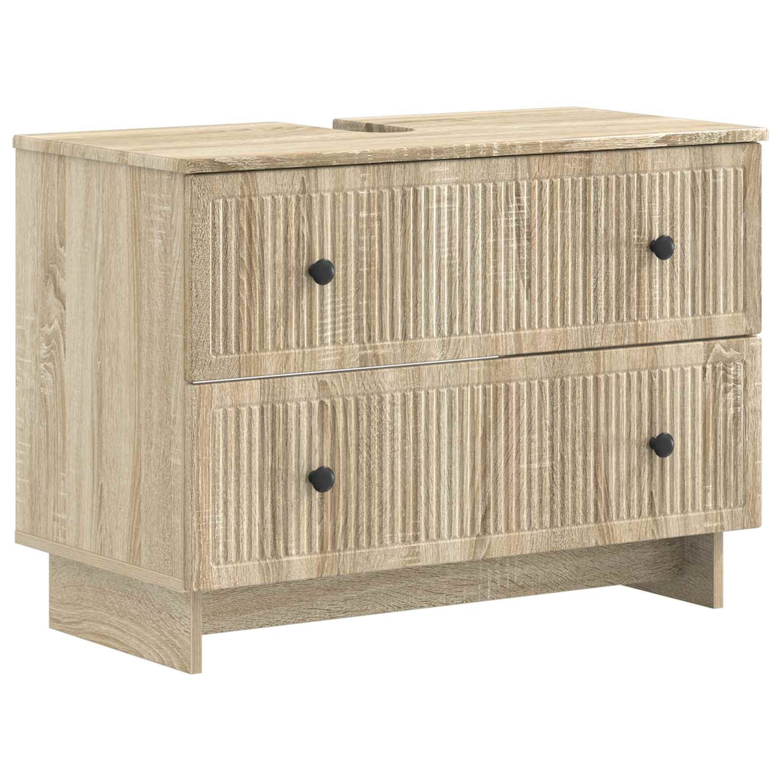 vidaXL Gartenlounge-Set 2-teiliges Badezimmer Schrank Set EDE Sonoma-Eiche