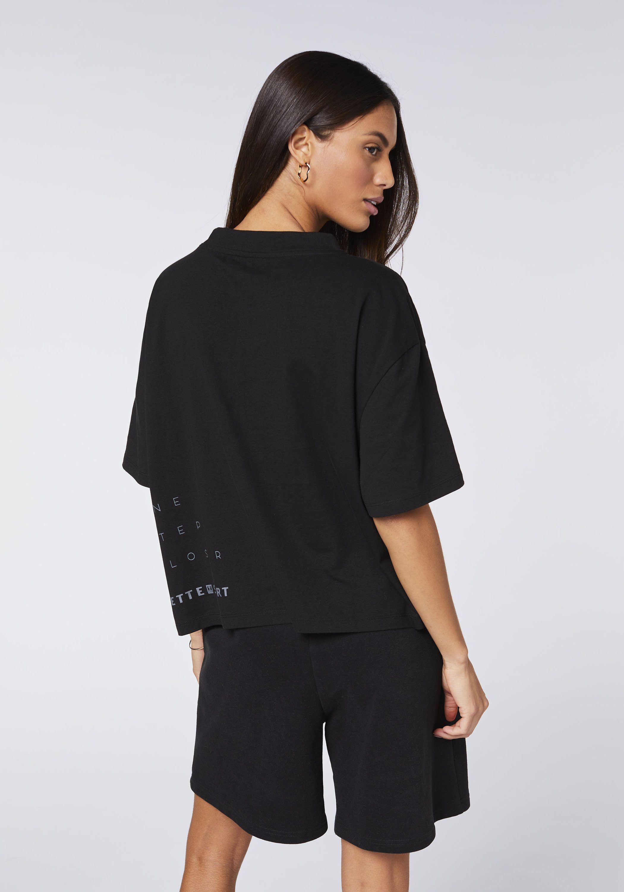 Print-Shirt Länge 19-3911 in SPORT Black JETTE cropped Deep