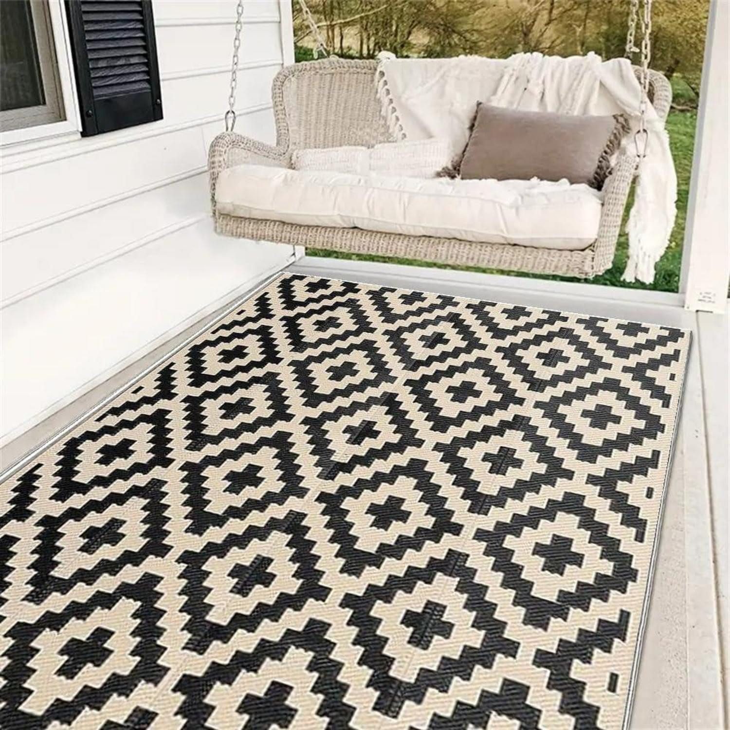 LuxusKollektion Outdoorteppich Outdoor Teppich wetterfest Geometry 180x270cm, rechteckig, Höhe: 5 mm