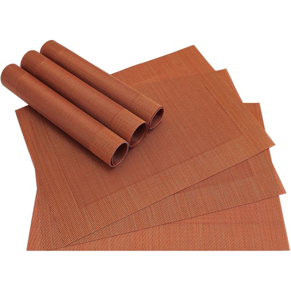 matches21 HOME & HOBBY Platzset Tischset BORDA 6er orange terracotta Tischu günstig online kaufen