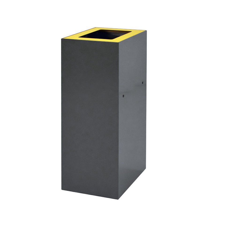 Mülltrennsystem PROREGAL® L, 60 modulare für Anthrazit Gelb mit Deckel Abfalltrennanlage