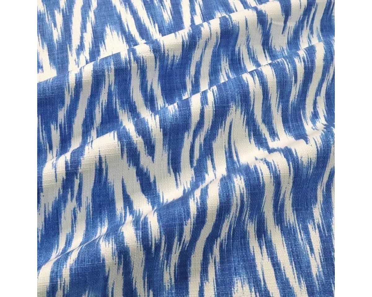 Thumbnail - Stofferia Stoff Dekostoff Panama Ikat Fornalutx Azurblau - Höhe 280 cm, Meterware