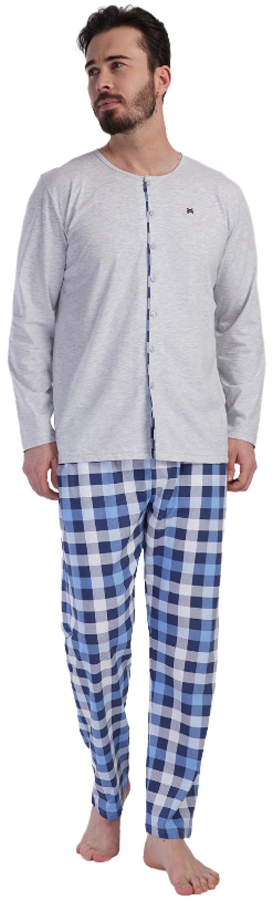 Vienetta Schlafanzug Man (Set, 2 tlg., 2-teilig) Herren Pyjama lang Langarm günstig online kaufen
