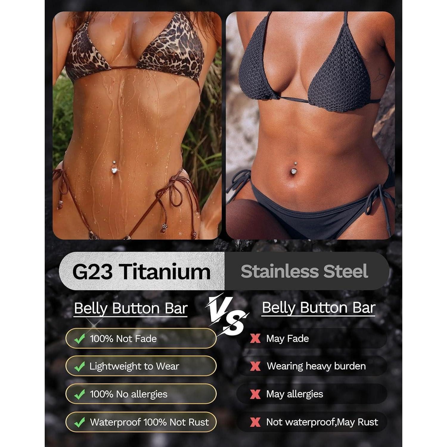 YADOCA Bauchnabelpiercing Bauchnabelpiercing Titan Gold Silber günstig online kaufen