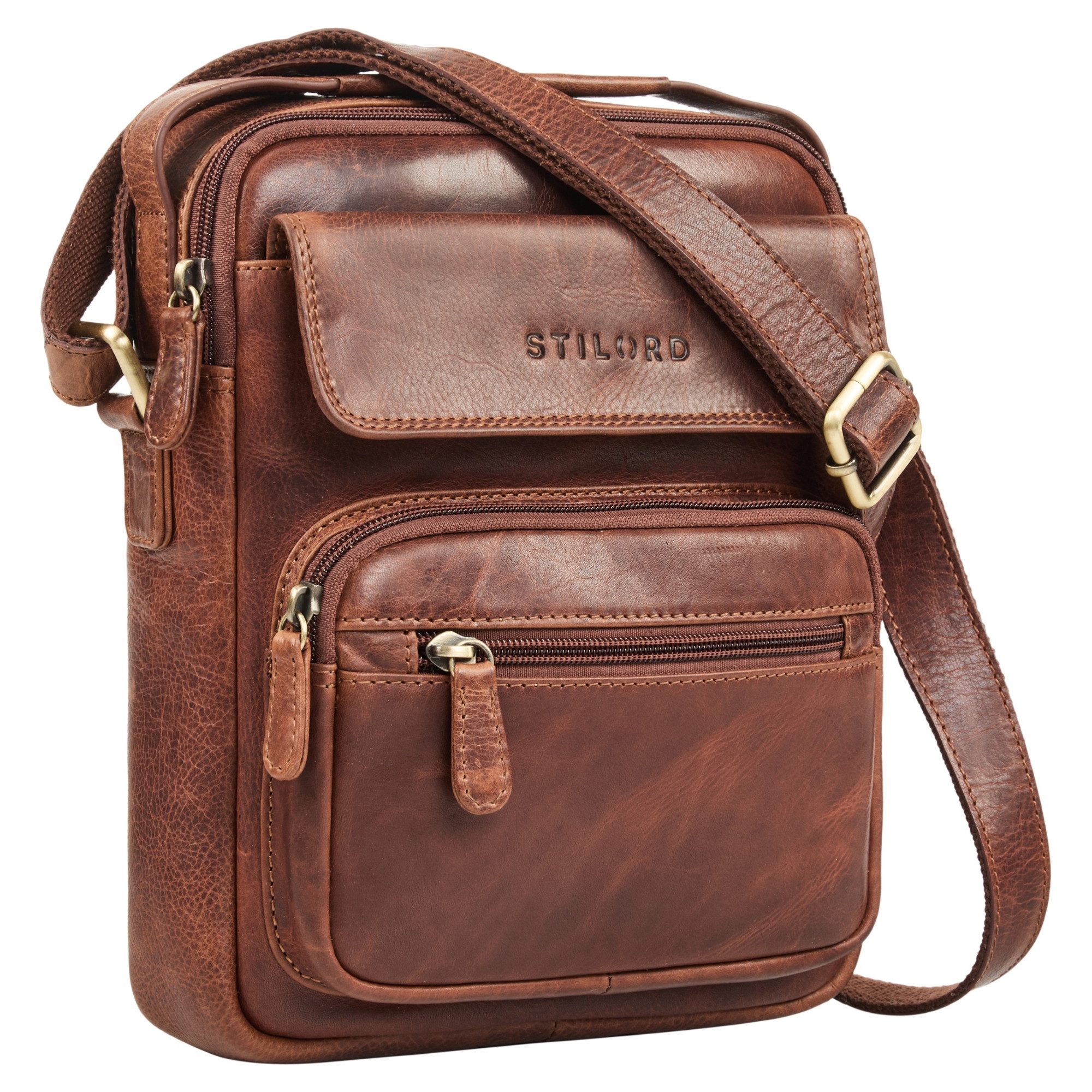 Schultertasche "Amir" Umhängetasche Leder Kleine Ledertasche Herren Männerhandtasche