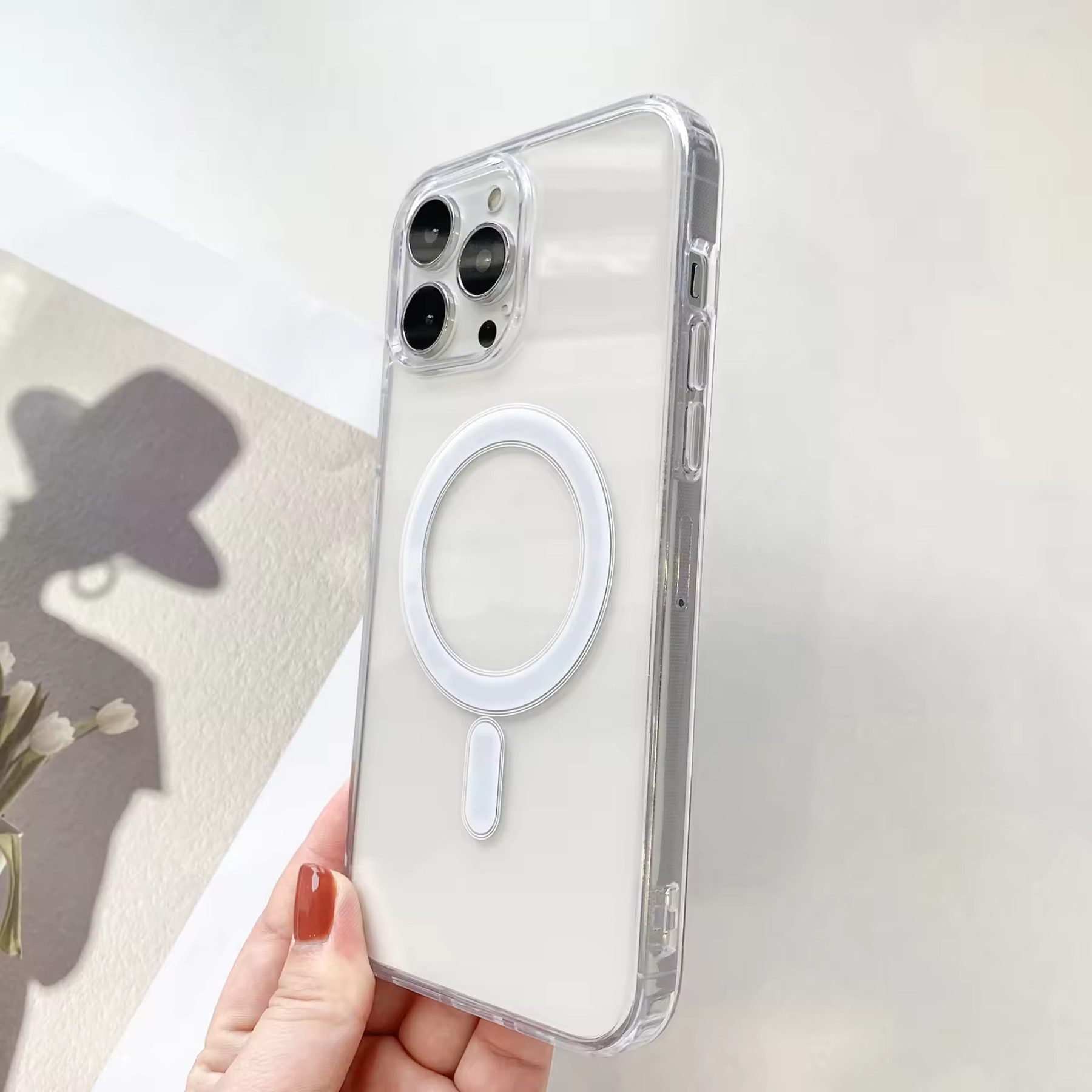 Alpha Electronics Handyhülle MagSafe Hülle für Apple iPhone 14 Plus Case transparent, Wireless charging kompatibel, magnetisch – Bild 5 von 5
