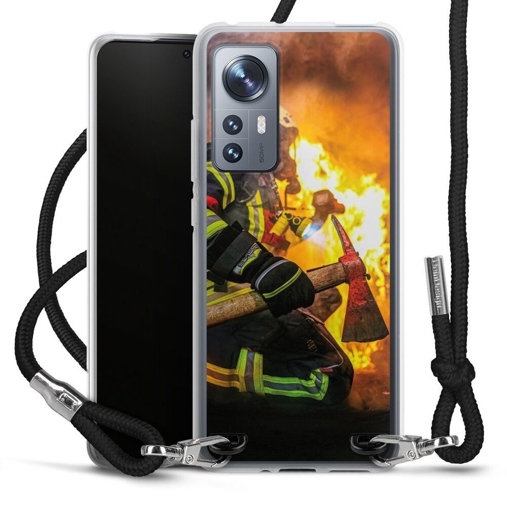 DeinDesign Handyhülle Feuerwehr Feuer Lebensretter Volunteer Firefighter, Xiaomi 12X 5G Handykette Hülle mit Band Case zum Umhängen