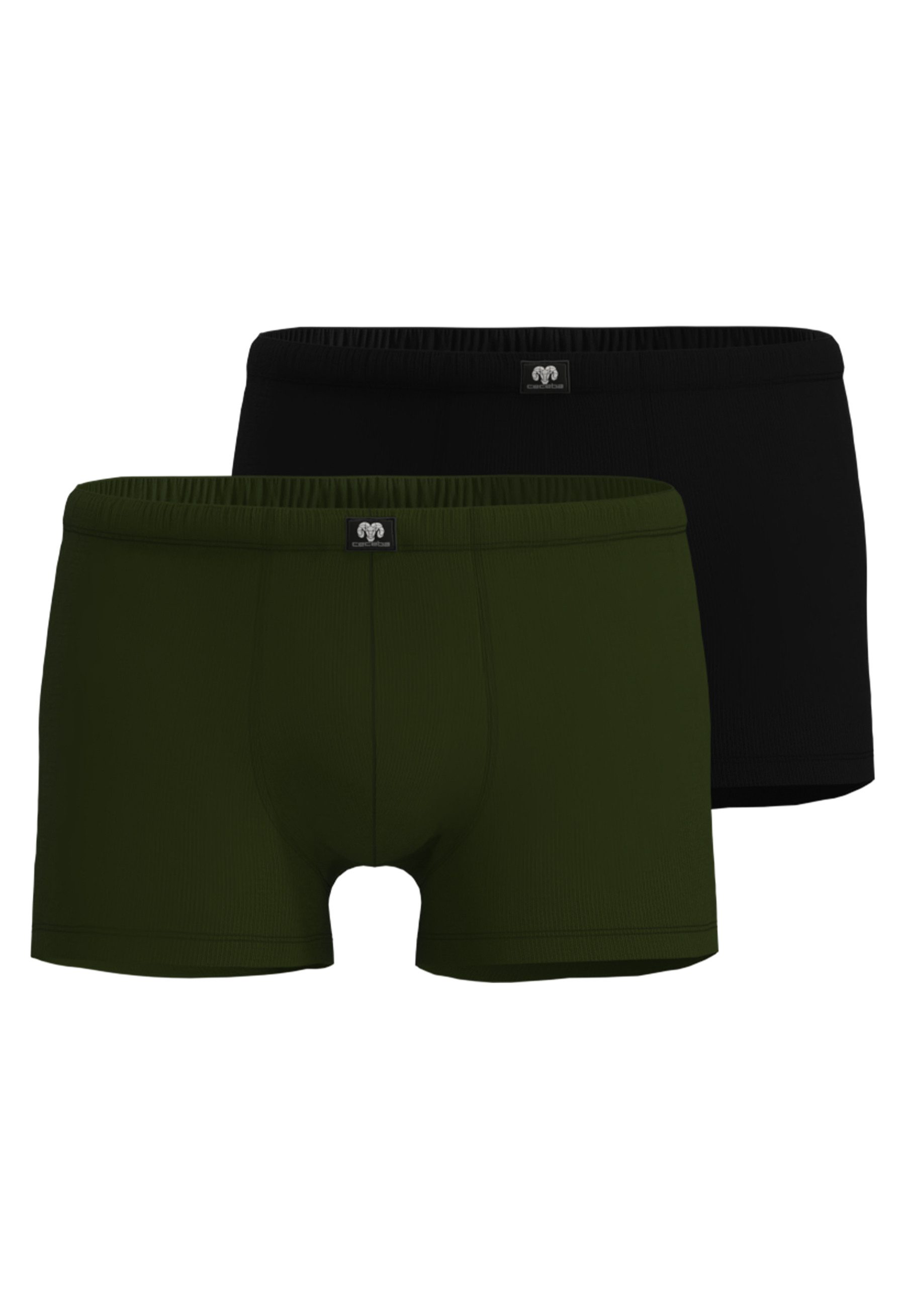CECEBA Boxershorts CECEBA Herren Pants grün uni 2er Pack (2-St)