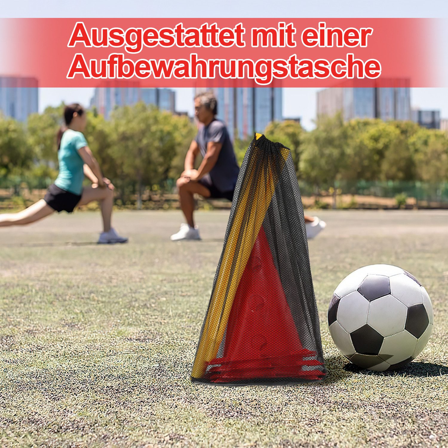 Clanmacy Agility-Hürde Steckhürdenset 12-tlg Agility Hürden Set mit Kegel + Stange, Kunststoff