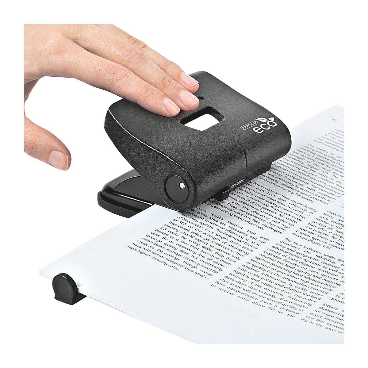 RAPESCO Lochstanzer ECO 1086, 2-fach Lochung bis 22 Blatt, aus 100% recyceltem ABS-Kunststoff