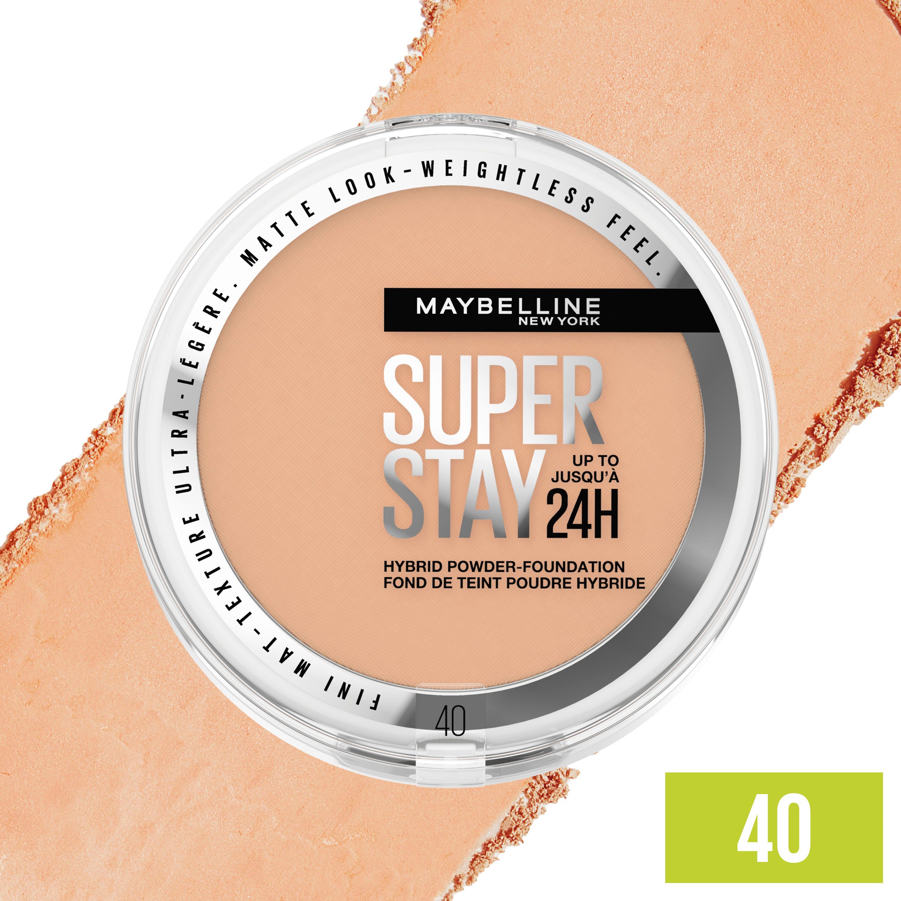 MAYBELLINE NEW YORK Foundation SUPER STAY HYBRID POWDER-FOUNDATION, mattes Finish mit Airbrush Effekt, dank leichter Pigmente