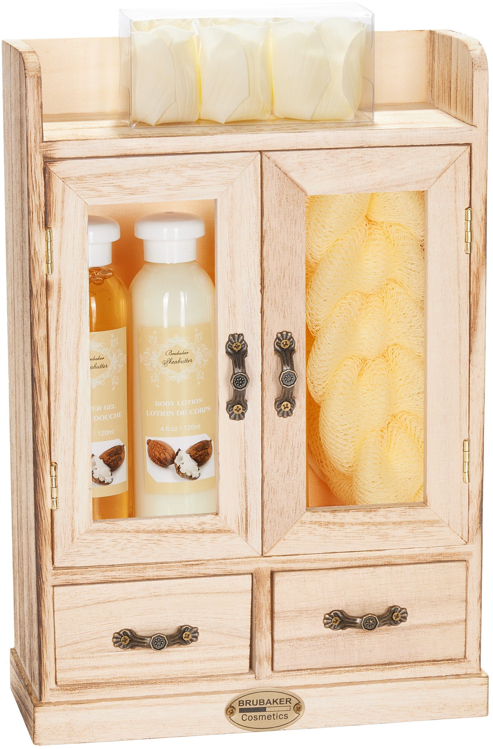 BRUBAKER Hautreinigungs-Set Dusch- und Bade Set - Damen Geschenkset, 10-tlg., Pflegeset mit Sheabutter Duft, reinigend und pflegend Badeset