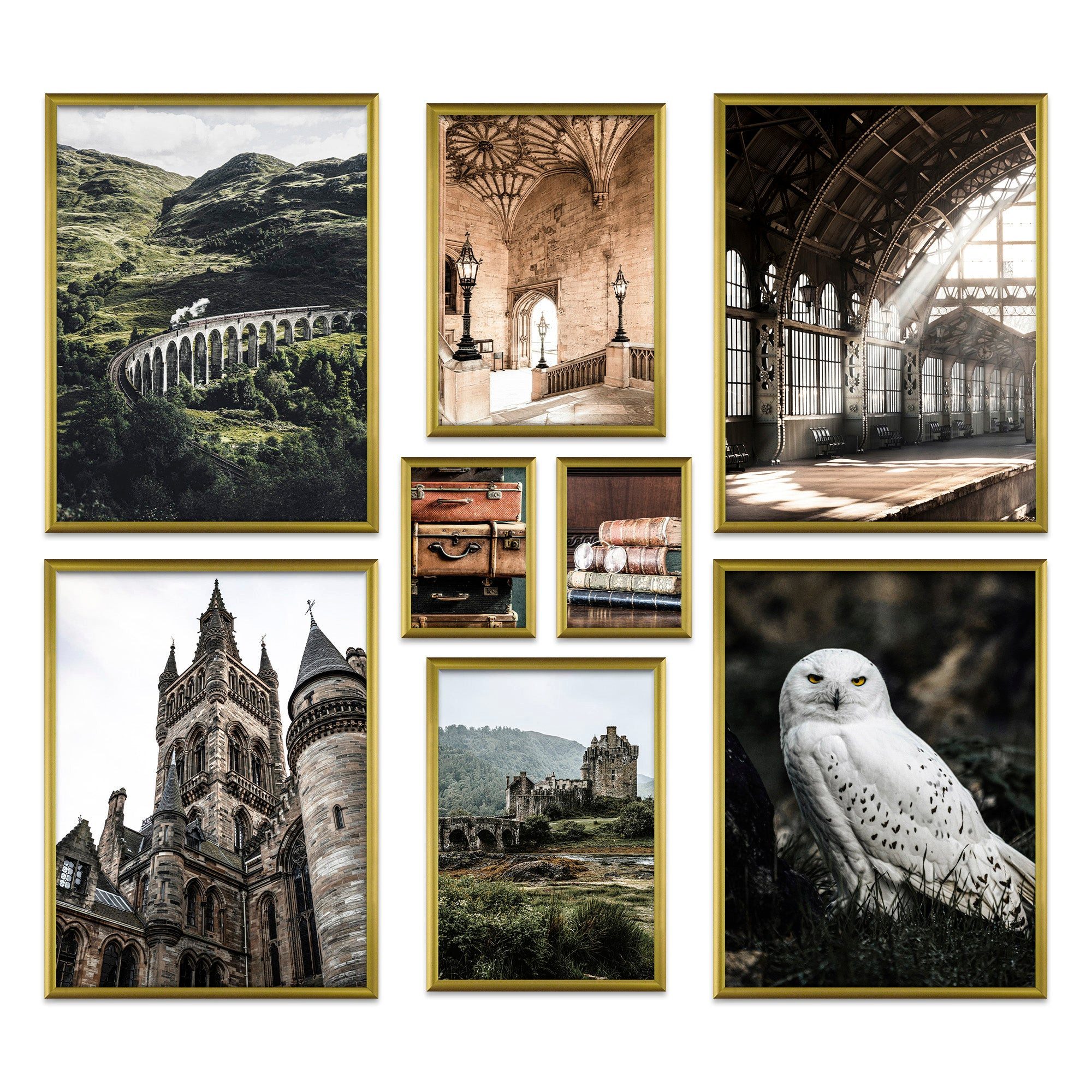 ARTFAVES Bilder-Collage Poster Set Potterhead I mehrteilige Bilderwand I Wandbilder Potter, (Wandbilder modern, 8 St)
