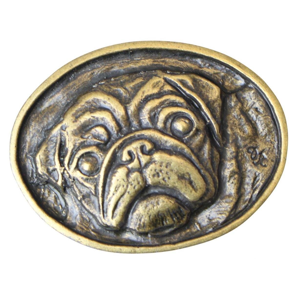 BELTINGER Gürtelschnalle Mops 4,0 cm - Buckle Gürtelschließe 40mm - für Hunde-Besitzer (1-St)