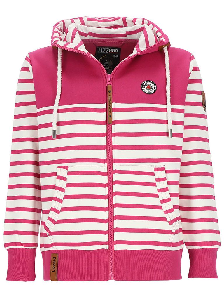 Lizzard Sports Kapuzensweatjacke Damen Sweatjacke im Streifen-Uni-Mix - Kap günstig online kaufen