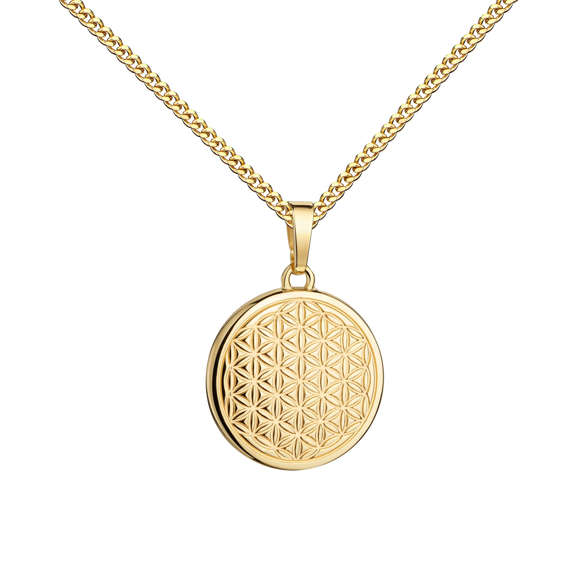 Kettenanhänger 585 Gold Lebensblume Kette Blume des Lebens - Made in Germany