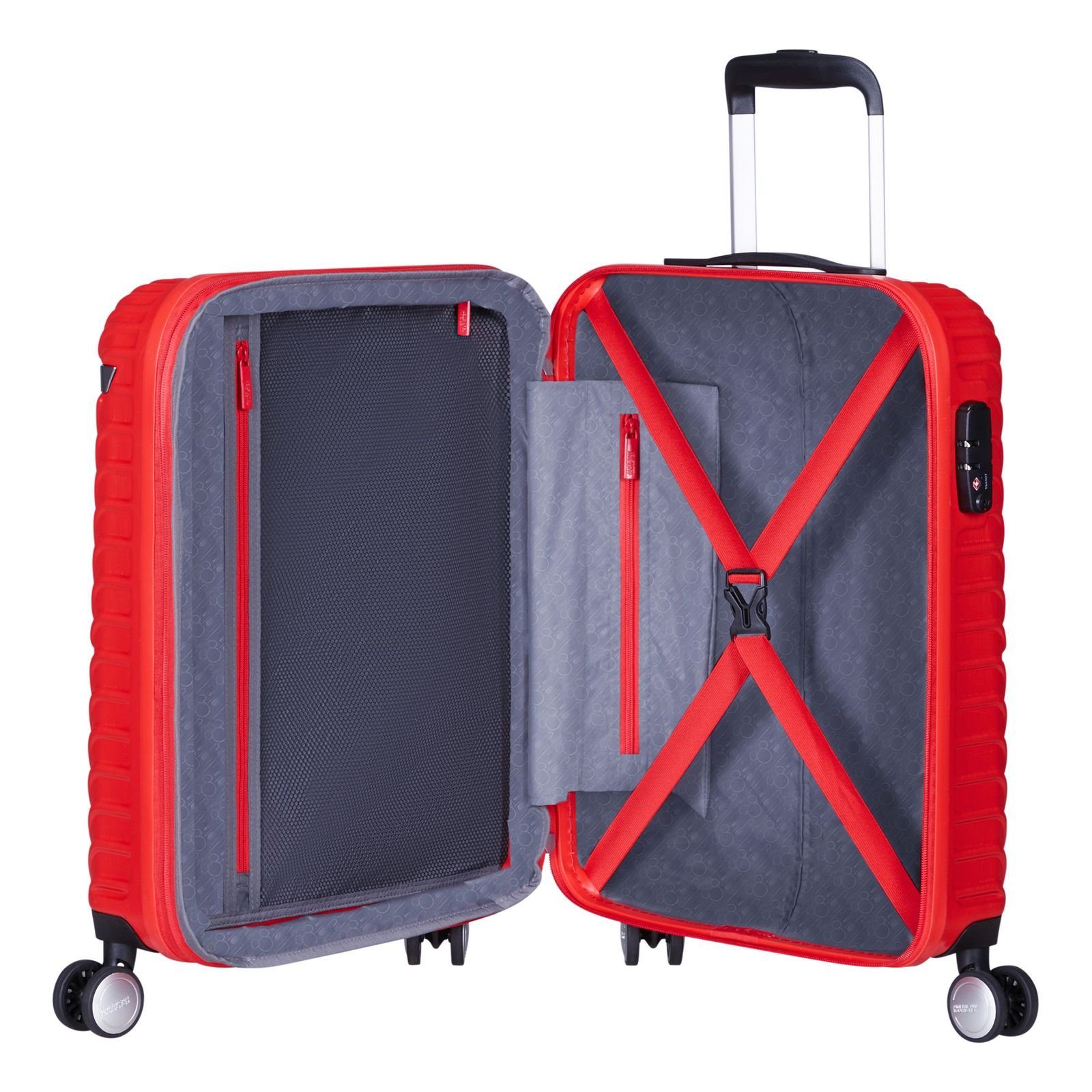 Hartschalen-Trolley Mickey Tourister® American 4 Classic Rollen Mickey Clouds, Red