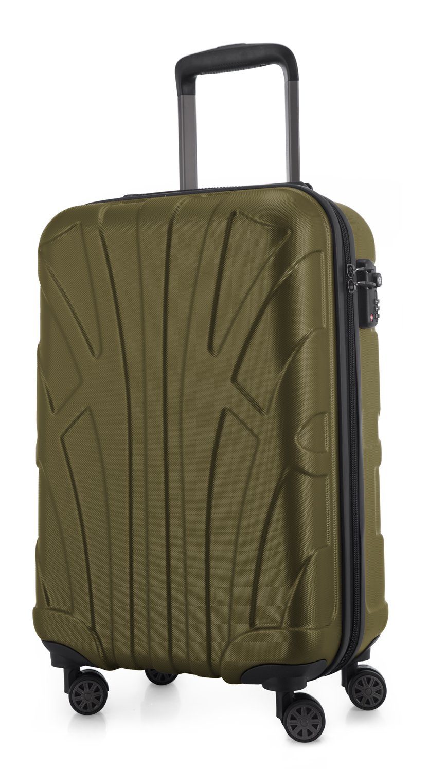 Suitline Handgepäckkoffer S1, 4 Rollen, Robust, Leicht, TSA Zahlenschloss, 55 cm, 33 L Packvolumen Avocado