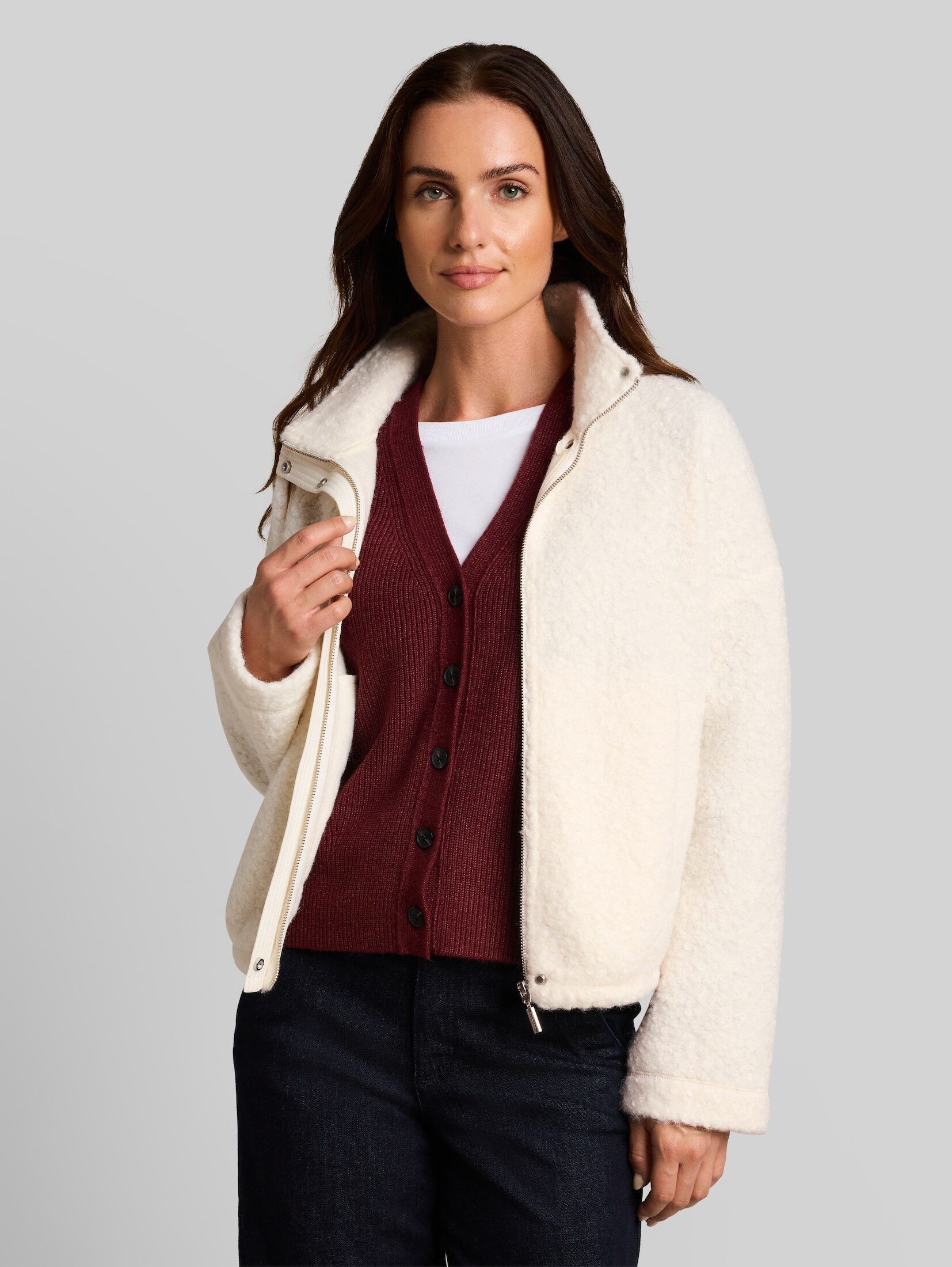 TOM TAILOR Sweatjacke Strick & Sweatshirts Teddy Sweatjacke mit Stehkragen