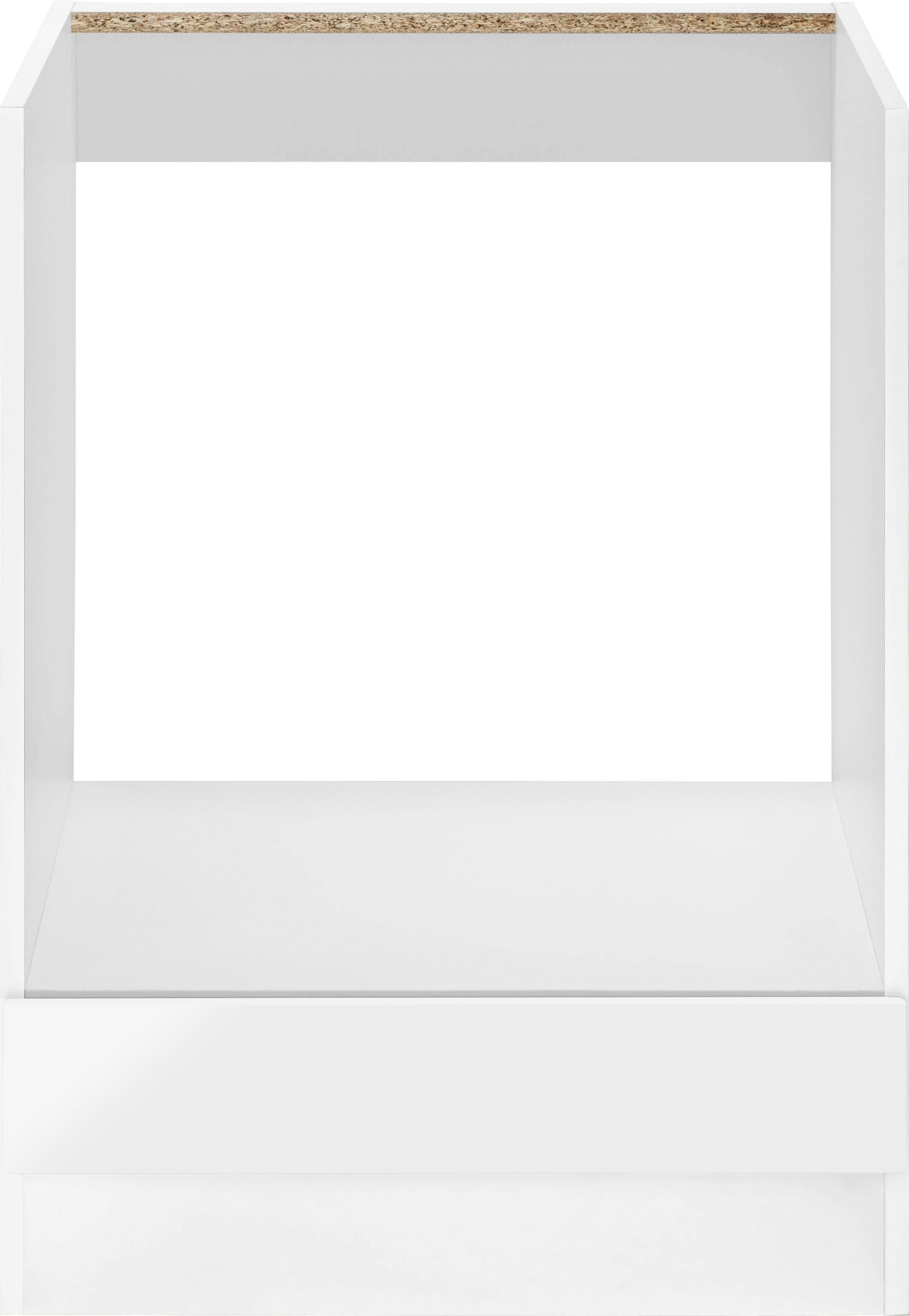 Cali Weiß Glanz, breit, Arbeitsplatte weiß Weiß Herdumbauschrank Korpus: Front: wiho | ohne 60 cm Küchen