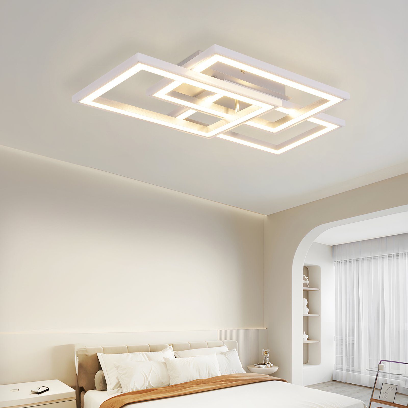 LED integriert, Dimmbar fest mit Schlafzimmerlampe RGB, ZMH LED Deckenleuchte RGB, 45W Fernbedienung