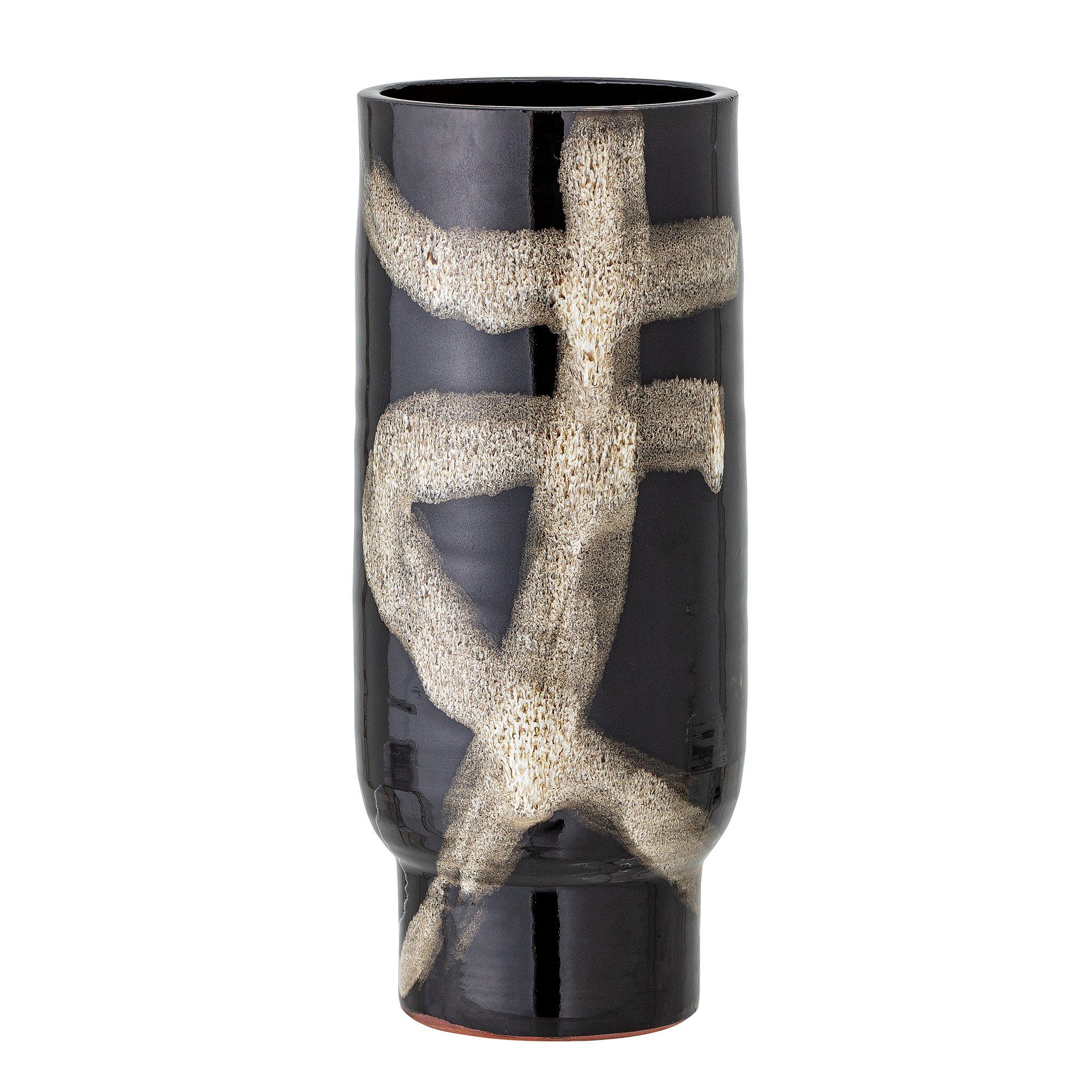 Kugelvase Bloomingville Vase Vefa D11,5x28,5 cm Terrakotta Schwarz Bodenvase Trockenblumen