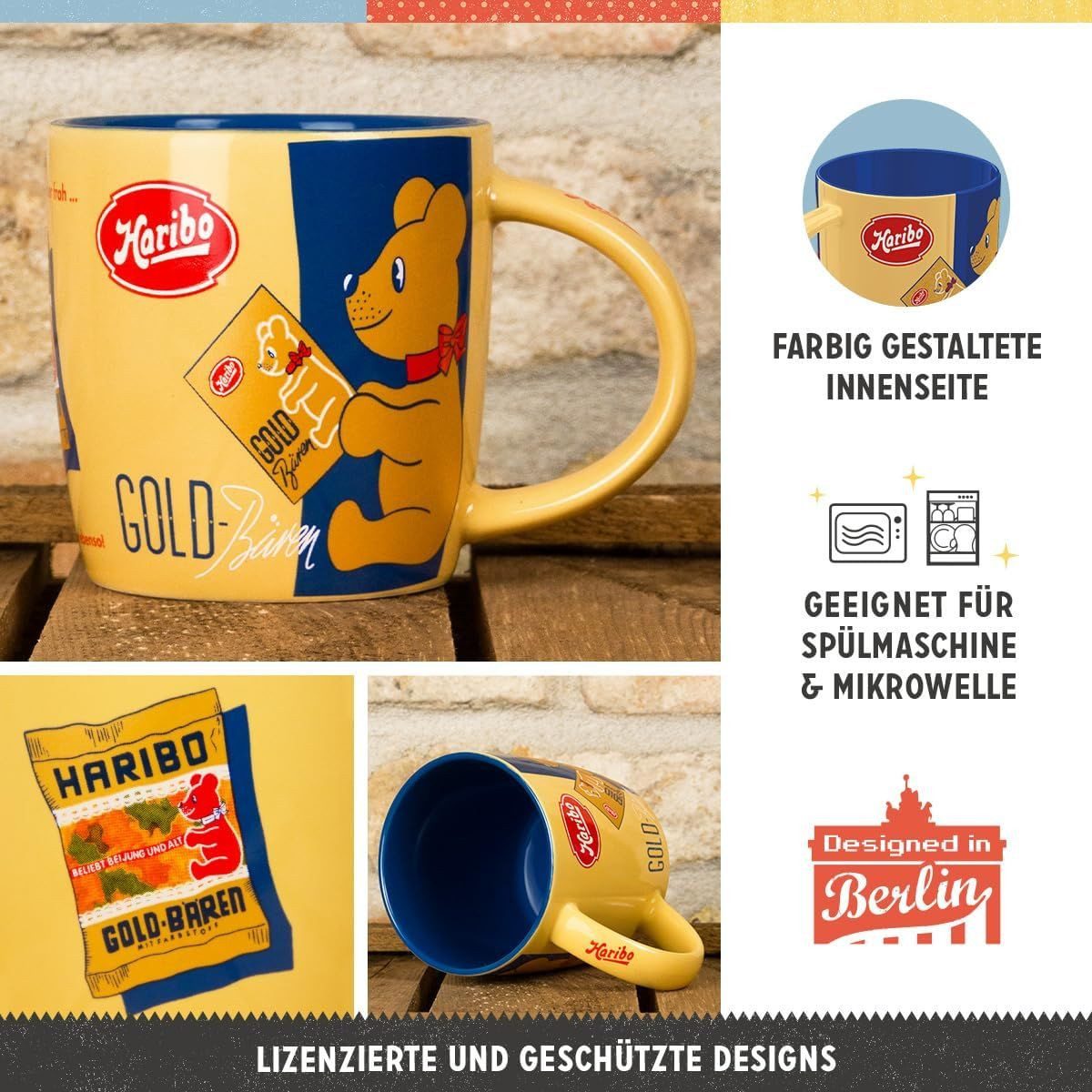Nostalgic-Art Tasse Kaffeetasse - Say it 50's - HARIBO - Goldbären Vintage Gold