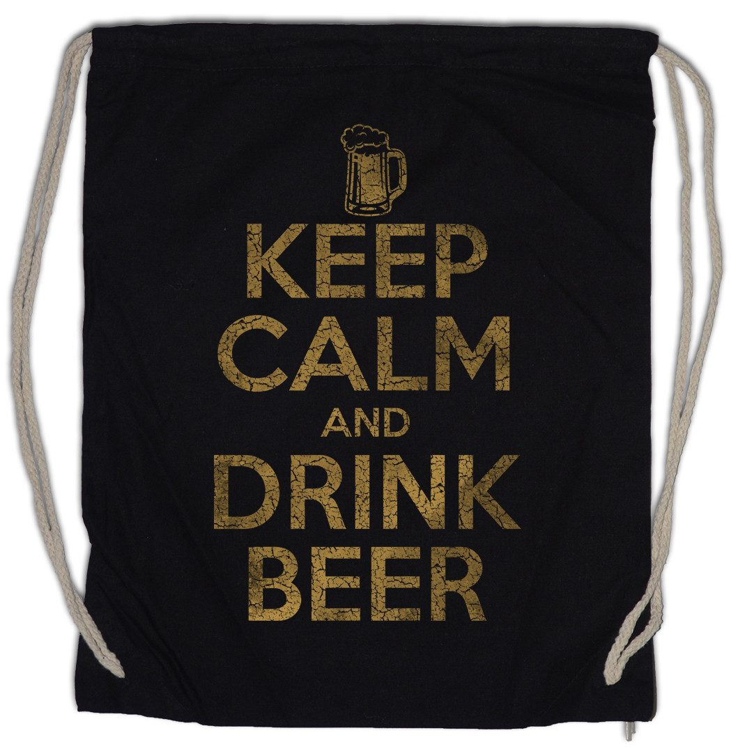 Turnbeutel Keep Calm And Drink Beer Turnbeutel Hoppy Happy Life Bier Brauer