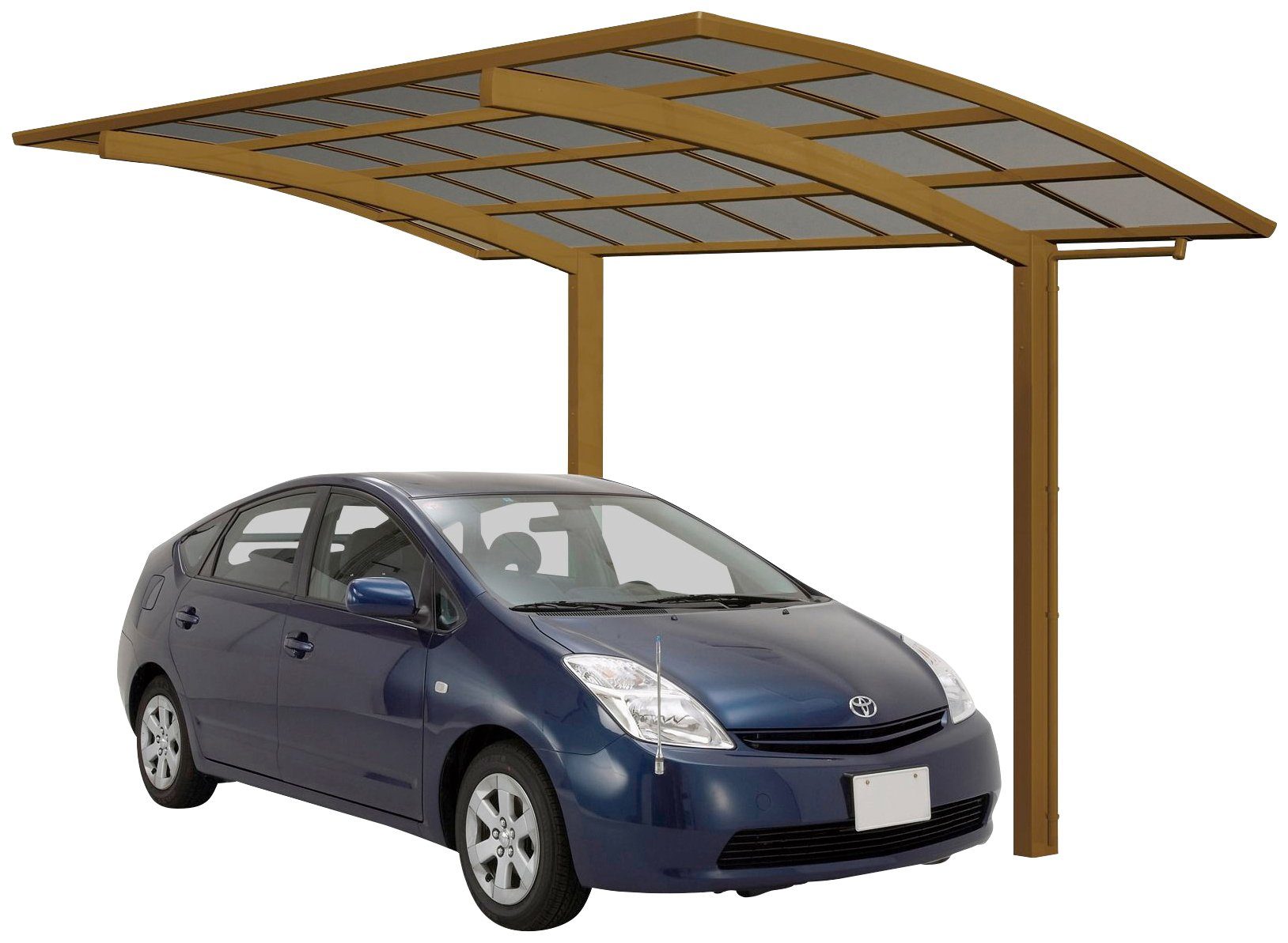 Ximax Einzelcarport Portoforte Typ 60 Aluminium cm, XS-bronze, 240 Einfahrtshöhe, BxT: cm Sonderbreite 241x495