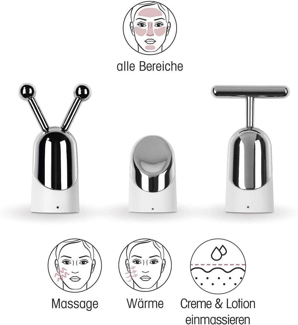 Pflege Wärmefunktion SKIN Gesichts MASSAGEGERÄT, 6-tlg., Massage nah-vital Gesichtsreinigungsbürste Elektrische SPA Gerät