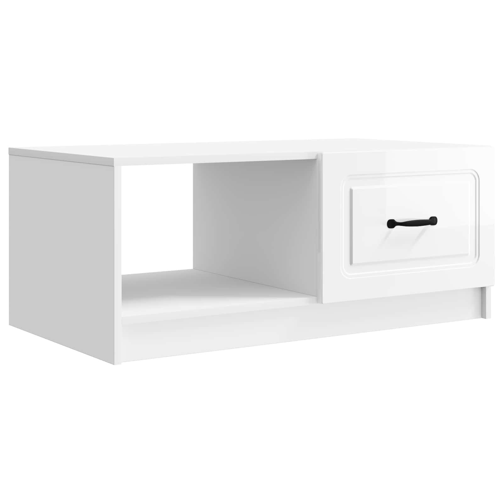 vidaXL Couchtisch Couchtisch Hochglanz Weiß 90 x 50 x 37 cm Holzwerkstoff (1-St)