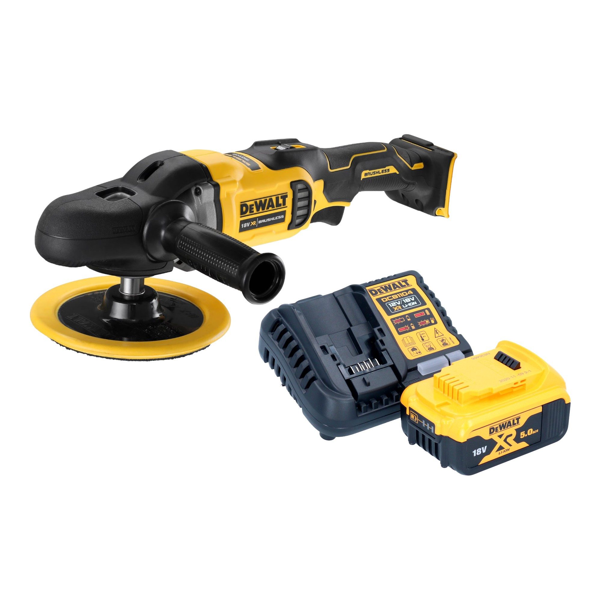 DeWalt Rotationsschleifer DCM 849 P1 Akku Exzenter Poliermaschine 18 V 180 mm Brushless + 1x