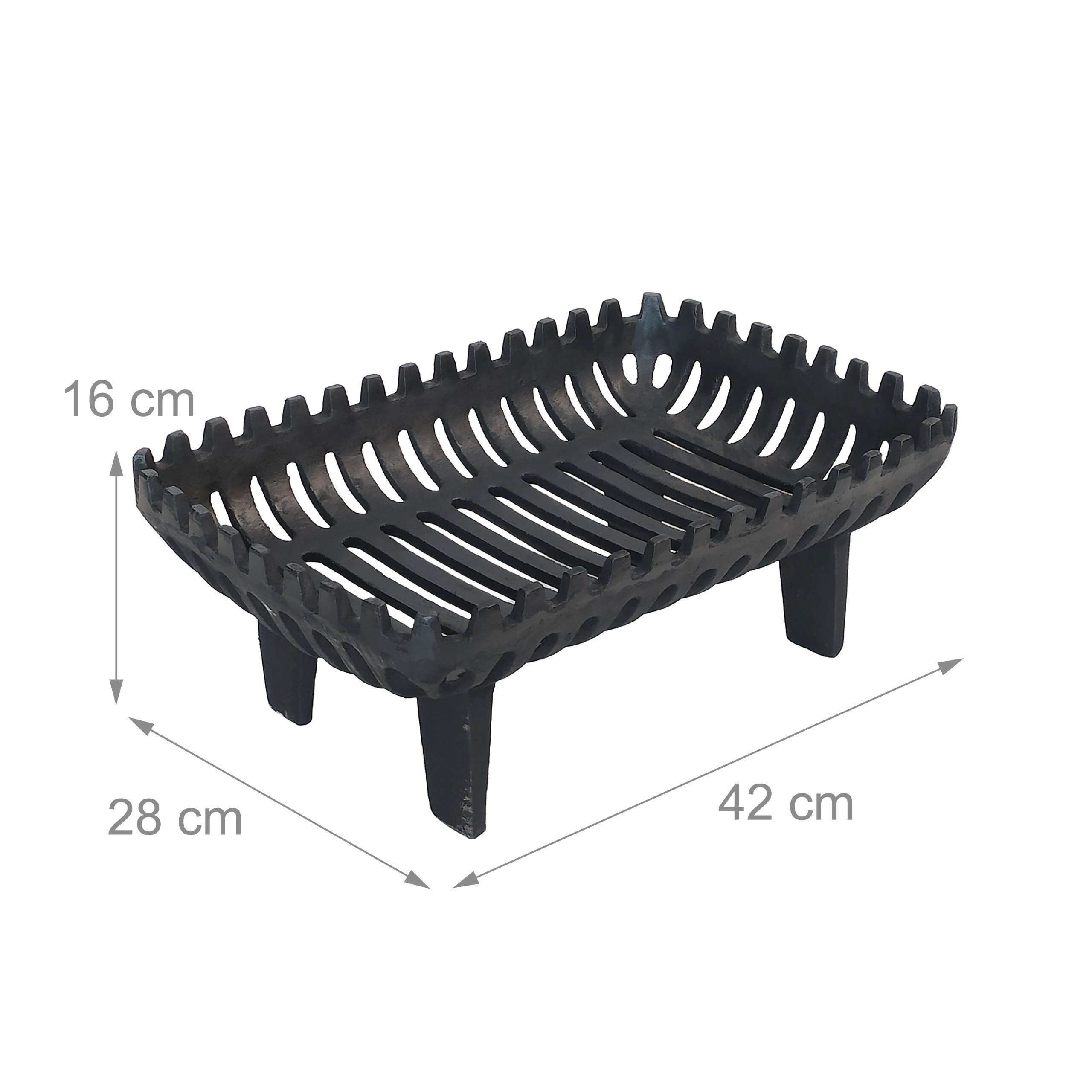 relaxdays Feuerrost Kaminrost Gusseisen mit Standfüßen, 42x28 cm, (1-St), L – Bild 4 von 5