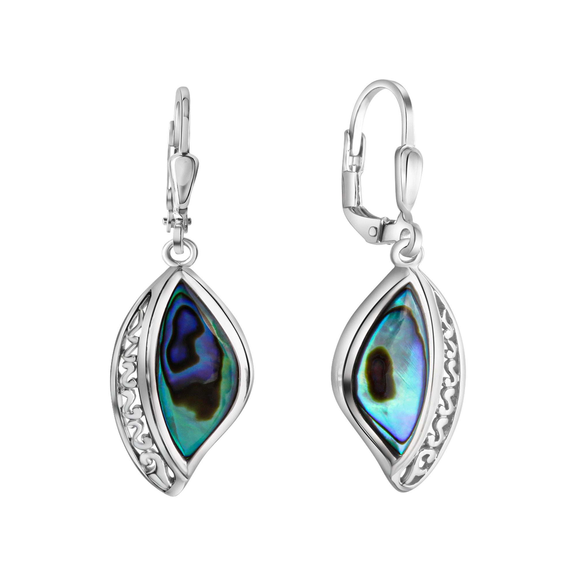 Vivance Paar Ohrhänger 925-Sterling Silber rhodiniert Abalone
