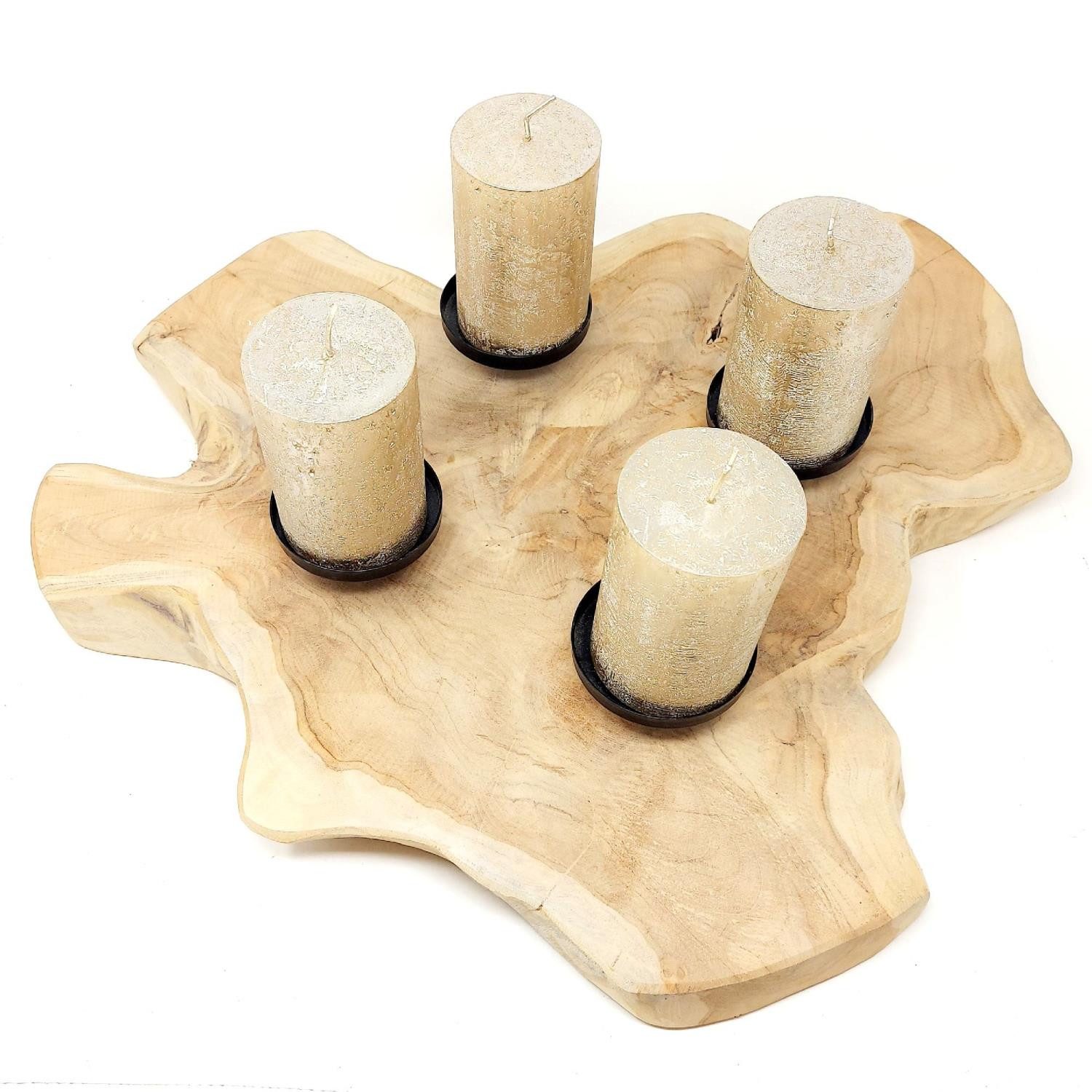 CreaFlor Home Kerzenhalter Teak, Farbe: Naturfarben, Motiv: Teak günstig online kaufen